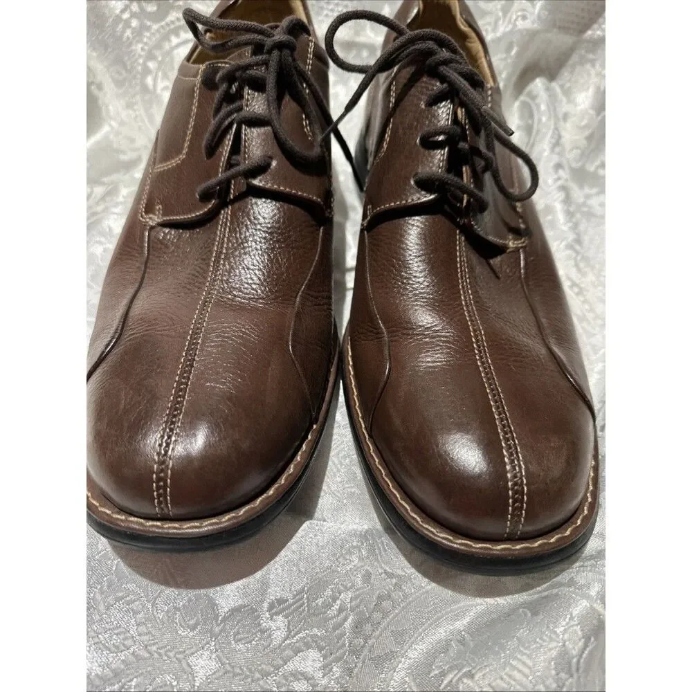 JOHNSTON & MURPHY Sheep Skin Leather Shoes Made In Brazil- Brown- Size 10.5